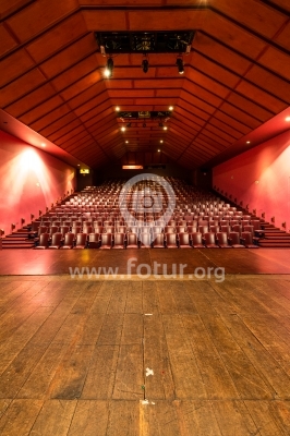 Vista vertical desde el escenario del Teatro Camarín del Carmen