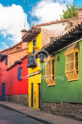 Casas coloridas en el Barrio La Candelaria 